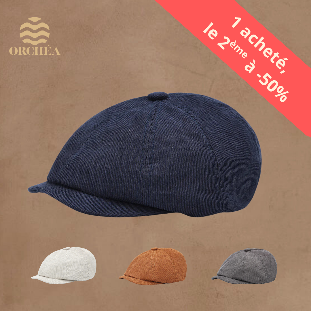 Béret Gavroche effet Velours Côtelé