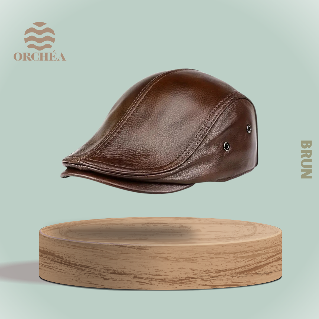 Béret ajustable Cuir