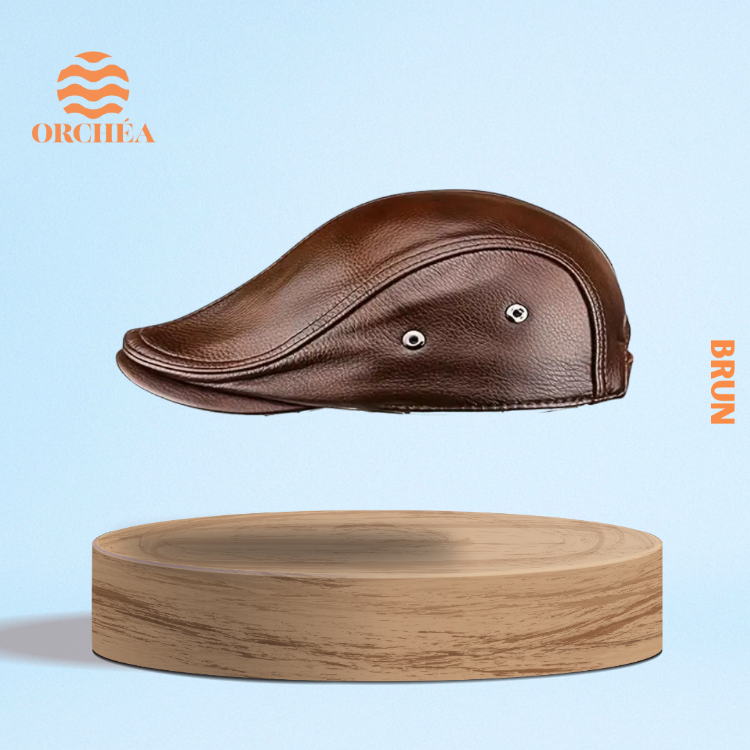 Béret ajustable Cuir