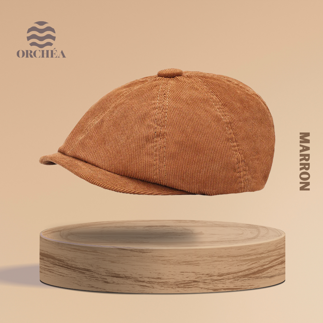 Béret Gavroche effet Velours Côtelé