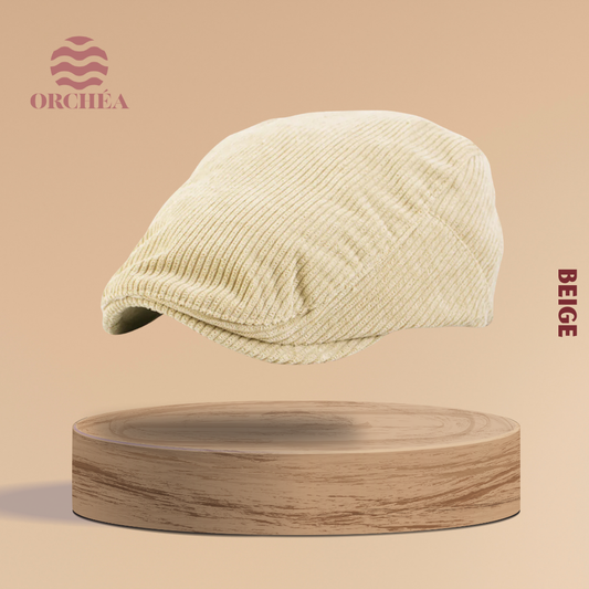 Béret ajustable en Velours Côtelé